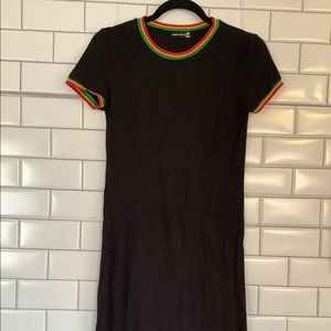 Black Rasta trim dress